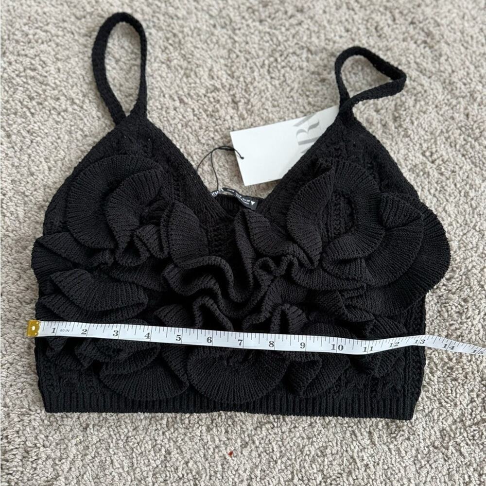 ZARA CHENILLE CROP TOP - SIZE M - BRAND NEW WITH TAG - Picture 7 of 9